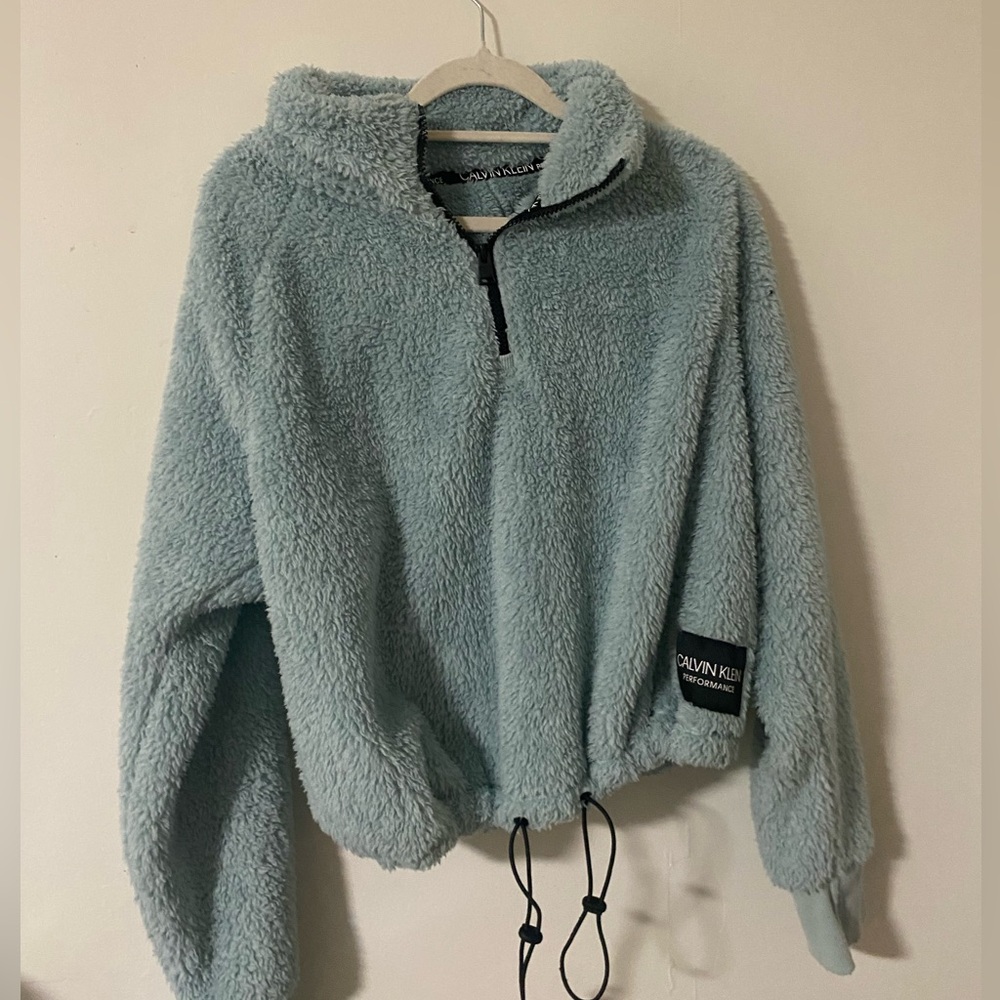 clavin klein half zip sherpa